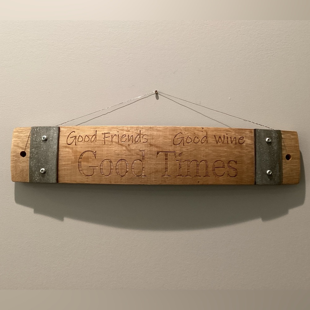 🟠 Oak - Metal - Handmade & Laser Engraved - Wine Barrel Sign - Excellent Gift